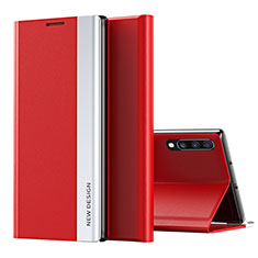 Custodia Portafoglio In Pelle Cover con Supporto QH1 per Samsung Galaxy A70S Rosso