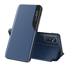 Custodia Portafoglio In Pelle Cover con Supporto QH1 per Samsung Galaxy F23 5G Blu