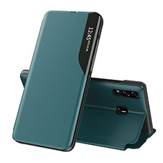 Custodia Portafoglio In Pelle Cover con Supporto QH1 per Samsung Galaxy M10S Verde