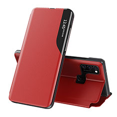 Custodia Portafoglio In Pelle Cover con Supporto QH1 per Samsung Galaxy M21 Rosso