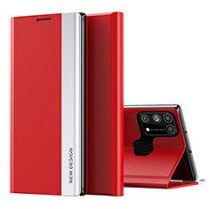Custodia Portafoglio In Pelle Cover con Supporto QH1 per Samsung Galaxy M21s Rosso