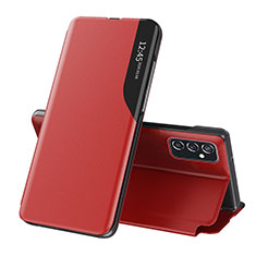 Custodia Portafoglio In Pelle Cover con Supporto QH1 per Samsung Galaxy M23 5G Rosso