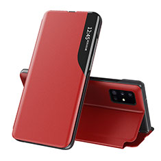 Custodia Portafoglio In Pelle Cover con Supporto QH1 per Samsung Galaxy M40S Rosso