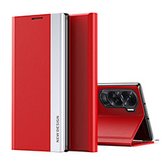 Custodia Portafoglio In Pelle Cover con Supporto QH2 per Huawei Honor 90 Lite 5G Rosso