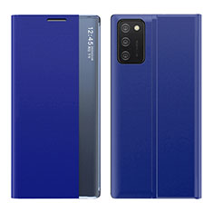 Custodia Portafoglio In Pelle Cover con Supporto QH2 per Samsung Galaxy A02s Blu