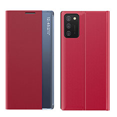 Custodia Portafoglio In Pelle Cover con Supporto QH2 per Samsung Galaxy A02s Rosso