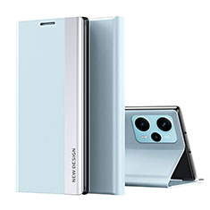 Custodia Portafoglio In Pelle Cover con Supporto QH2 per Xiaomi Poco F5 5G Cielo Blu