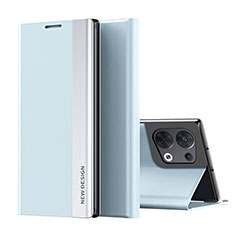Custodia Portafoglio In Pelle Cover con Supporto QH2 per Xiaomi Redmi Note 13 5G Cielo Blu