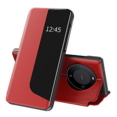 Custodia Portafoglio In Pelle Cover con Supporto QH3 per Huawei Mate 60 Pro Rosso