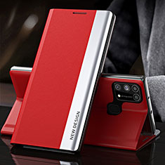 Custodia Portafoglio In Pelle Cover con Supporto QH3 per Samsung Galaxy M31 Prime Edition Rosso