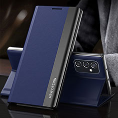 Custodia Portafoglio In Pelle Cover con Supporto QH4 per Samsung Galaxy F23 5G Blu