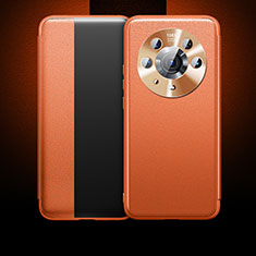 Custodia Portafoglio In Pelle Cover con Supporto QK1 per Huawei Honor Magic3 Pro 5G Arancione