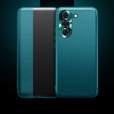 Custodia Portafoglio In Pelle Cover con Supporto QK1 per Huawei Nova 10 Pro Ciano
