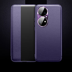 Custodia Portafoglio In Pelle Cover con Supporto QK1 per Huawei P50 Pro Viola