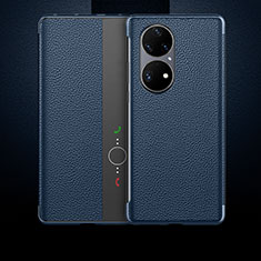 Custodia Portafoglio In Pelle Cover con Supporto QK3 per Huawei P50 Blu