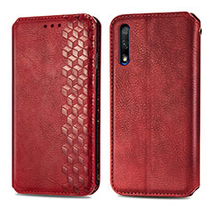 Custodia Portafoglio In Pelle Cover con Supporto S01D per Huawei Honor 9X Rosso