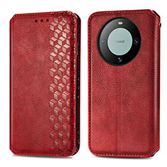 Custodia Portafoglio In Pelle Cover con Supporto S01D per Huawei Mate 60 Pro+ Plus Rosso