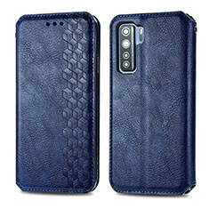 Custodia Portafoglio In Pelle Cover con Supporto S01D per Huawei Nova 7 SE 5G Blu