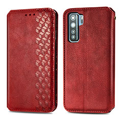 Custodia Portafoglio In Pelle Cover con Supporto S01D per Huawei Nova 7 SE 5G Rosso
