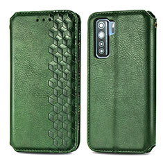 Custodia Portafoglio In Pelle Cover con Supporto S01D per Huawei P40 Lite 5G Verde