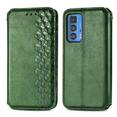 Custodia Portafoglio In Pelle Cover con Supporto S01D per Motorola Moto Edge 20 Pro 5G Verde