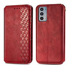 Custodia Portafoglio In Pelle Cover con Supporto S01D per Motorola Moto Edge Lite 5G Rosso