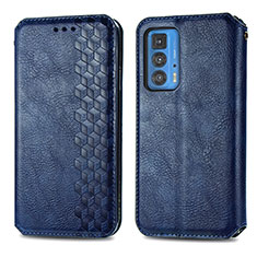 Custodia Portafoglio In Pelle Cover con Supporto S01D per Motorola Moto Edge S Pro 5G Blu