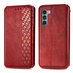 Custodia Portafoglio In Pelle Cover con Supporto S01D per Motorola Moto Edge S30 5G Rosso