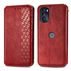 Custodia Portafoglio In Pelle Cover con Supporto S01D per Motorola Moto G 5G (2022) Rosso