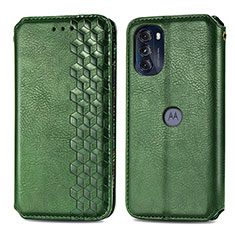 Custodia Portafoglio In Pelle Cover con Supporto S01D per Motorola Moto G 5G (2022) Verde