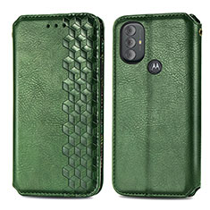 Custodia Portafoglio In Pelle Cover con Supporto S01D per Motorola Moto G Power (2022) Verde