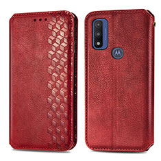 Custodia Portafoglio In Pelle Cover con Supporto S01D per Motorola Moto G Pure Rosso