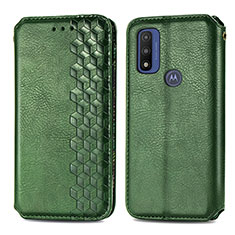 Custodia Portafoglio In Pelle Cover con Supporto S01D per Motorola Moto G Pure Verde
