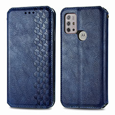 Custodia Portafoglio In Pelle Cover con Supporto S01D per Motorola Moto G10 Blu