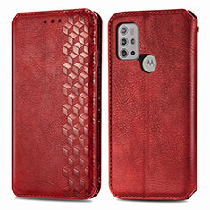 Custodia Portafoglio In Pelle Cover con Supporto S01D per Motorola Moto G10 Rosso
