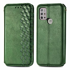 Custodia Portafoglio In Pelle Cover con Supporto S01D per Motorola Moto G10 Verde