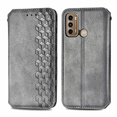 Custodia Portafoglio In Pelle Cover con Supporto S01D per Motorola Moto G40 Fusion Grigio