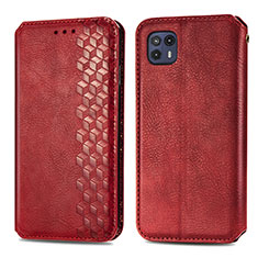 Custodia Portafoglio In Pelle Cover con Supporto S01D per Motorola Moto G50 5G Rosso