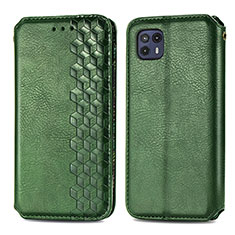 Custodia Portafoglio In Pelle Cover con Supporto S01D per Motorola Moto G50 5G Verde