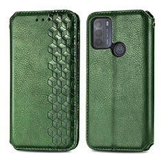 Custodia Portafoglio In Pelle Cover con Supporto S01D per Motorola Moto G50 Verde