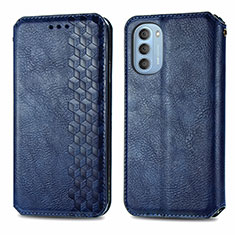 Custodia Portafoglio In Pelle Cover con Supporto S01D per Motorola Moto G51 5G Blu