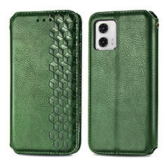 Custodia Portafoglio In Pelle Cover con Supporto S01D per Motorola Moto G73 5G Verde