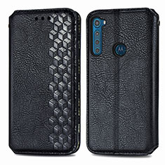 Custodia Portafoglio In Pelle Cover con Supporto S01D per Motorola Moto One Fusion Plus Nero