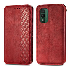 Custodia Portafoglio In Pelle Cover con Supporto S01D per Nokia XR21 Rosso