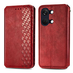 Custodia Portafoglio In Pelle Cover con Supporto S01D per OnePlus Ace 2V 5G Rosso