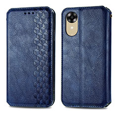 Custodia Portafoglio In Pelle Cover con Supporto S01D per Oppo A17K Blu