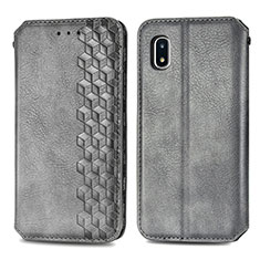 Custodia Portafoglio In Pelle Cover con Supporto S01D per Samsung Galaxy A20 SC-02M SCV46 Grigio