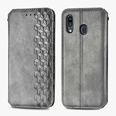 Custodia Portafoglio In Pelle Cover con Supporto S01D per Samsung Galaxy A30 Grigio