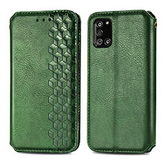 Custodia Portafoglio In Pelle Cover con Supporto S01D per Samsung Galaxy A31 Verde