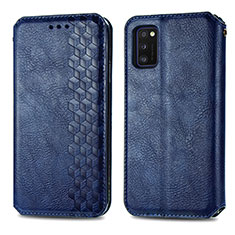 Custodia Portafoglio In Pelle Cover con Supporto S01D per Samsung Galaxy A41 Blu